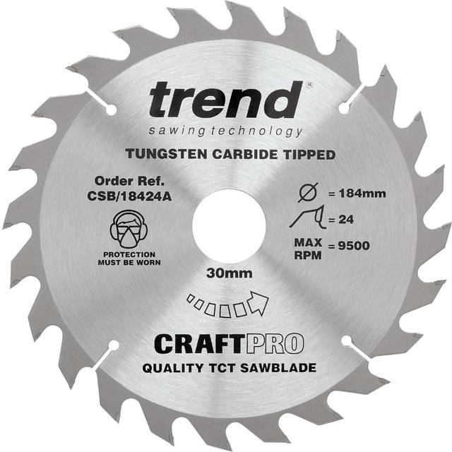 Trend Craft Saw Blade 184mm x 24T x 30mm - Grey