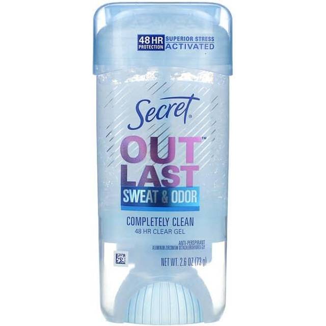 Secret, Outlast®, Sweat & Odor, 72 HR Clear Gel Deodorant, Completely Clean, 2.6 oz (73 g)
