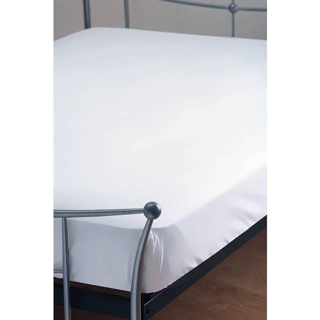 Belledorm Plain Dye Percale Fitted Sheet - SINGLE, WHITE