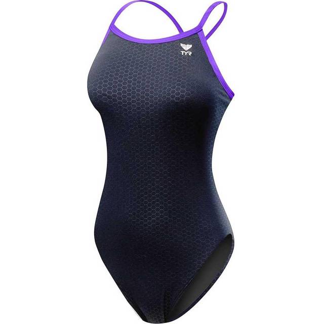 TYR Baddräkt - Hexa Diamondfit - Svart/Lila - TYR - 128 - Badkläder
