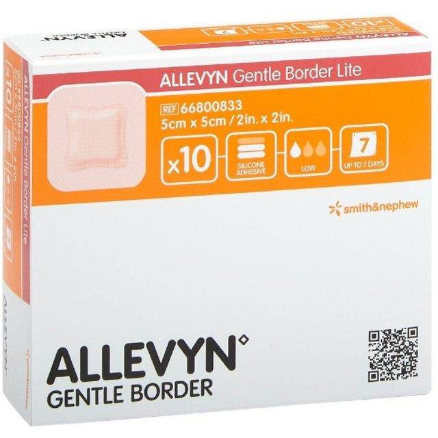 Allevyn Gentle Border Lite Silicone Gel Adhesive Dressings 5cm x 5cm - 5