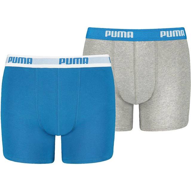 PUMA Boxershorts för pojkar (förpackning med 2), Blå/grå, 164