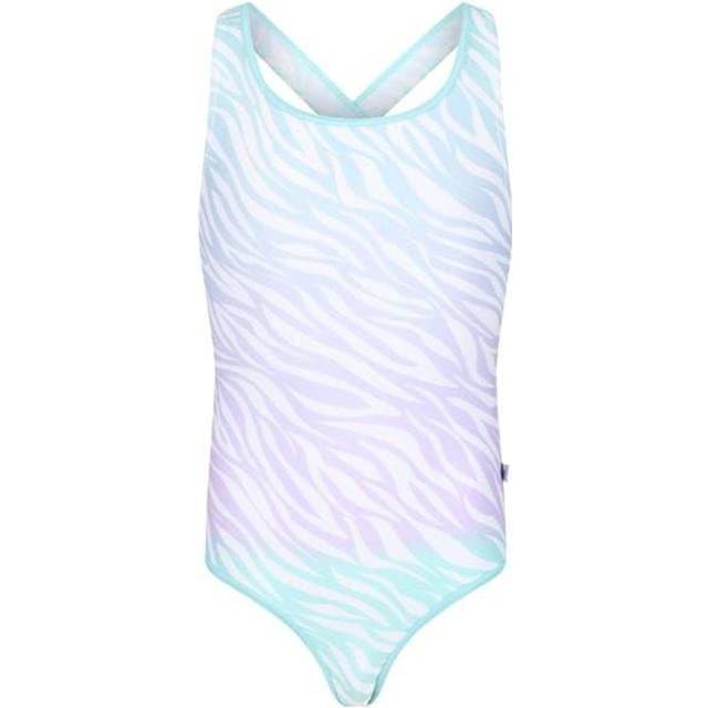 Regatta girls infants tanvi swimming costume - aruba/blue zebra / 3-4 years