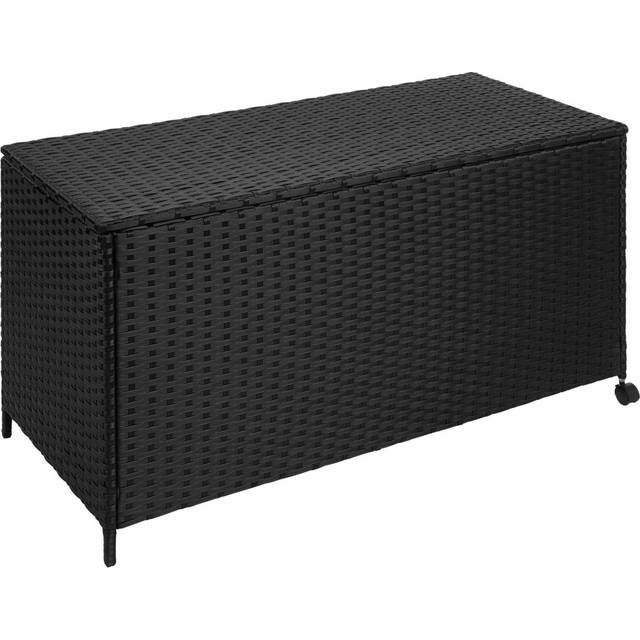 Garden Storage Box - aluminium frame, rattan weave, 117 x 54 x 64 cm, 297l, - nature