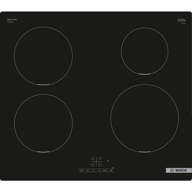 Bosch Serie 4 Plug and Play Induction Hob with Touch Control and Power Boost Black Glass 60cm - PUE611BB5B
