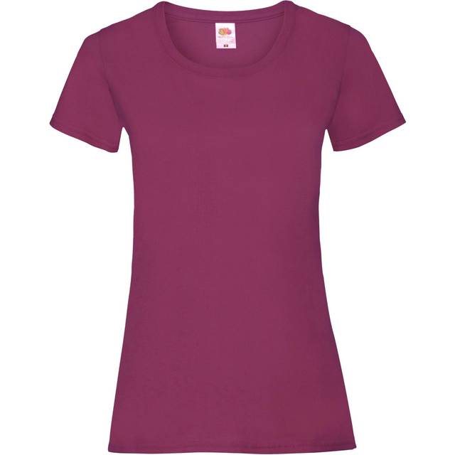 (XS, Burgundy) Fruit Of The Loom Ladies/Womens Lady-Fit Valueweight Short Sleeve T-Shirt