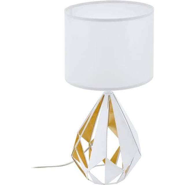 Eglo Carlton 25cm Geometric 5 Metal & Fabric Table Lamp - Black & Gold - Black & Copper