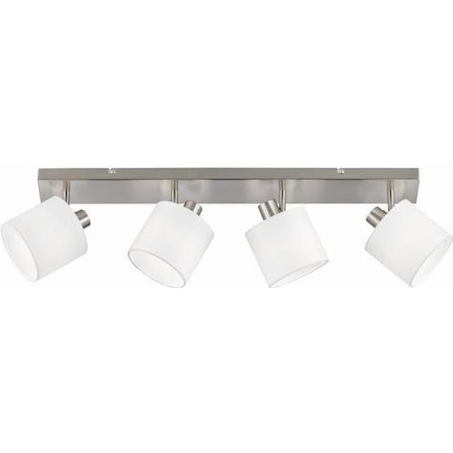 Reality Leuchten Tommy R80334079 Spotbalk, metall svart matt, tygskärm guld