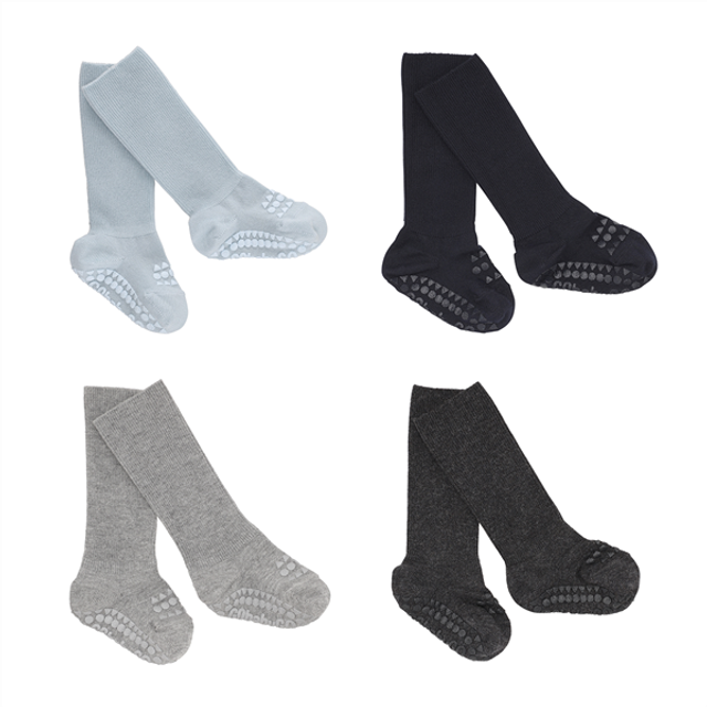 GoBabyGo Strumpor m. Halkskydd - 4-Pack - Blue/Grey - GoBabyGo - 17/19 - Strumpor