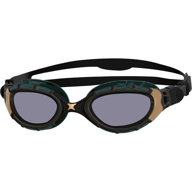 Zoggs Predator Flex Goggle, UV-skydd simglasögon, svart/guld/titan, vanlig