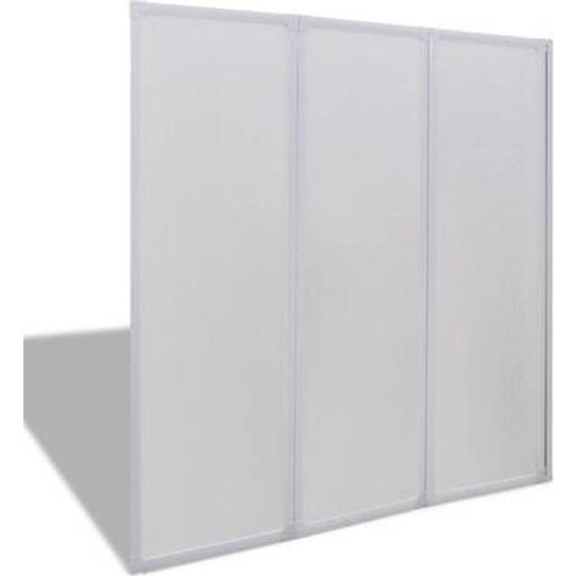 Shower Bath Screen Wall Folding Shower Door 3 Panels Foldable 117 x 120 cm