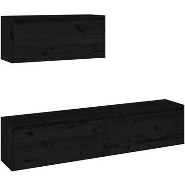 vidaXL TV Cabinets 3 pcs Solid Wood Pine - Brown