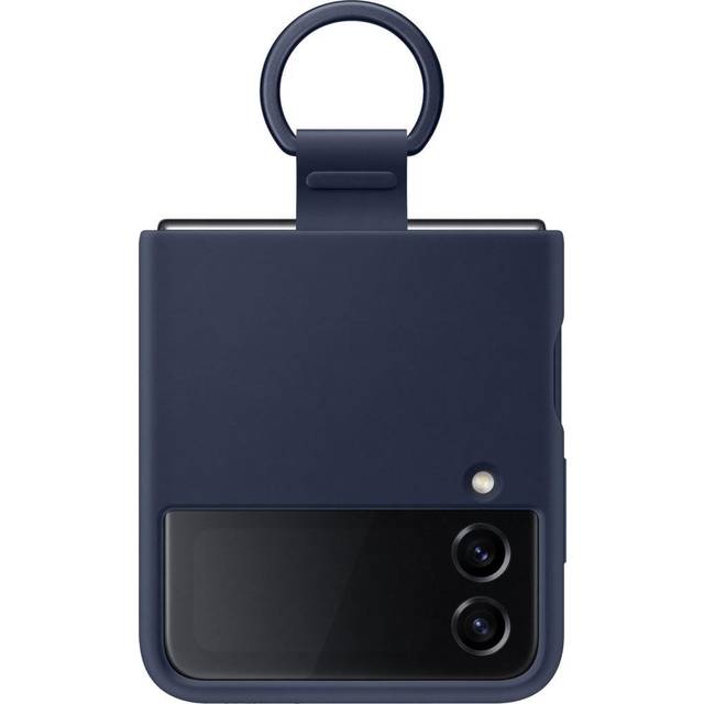 Samsung Galaxy Z Flip4 officiellt silikonskydd med marinblå ring