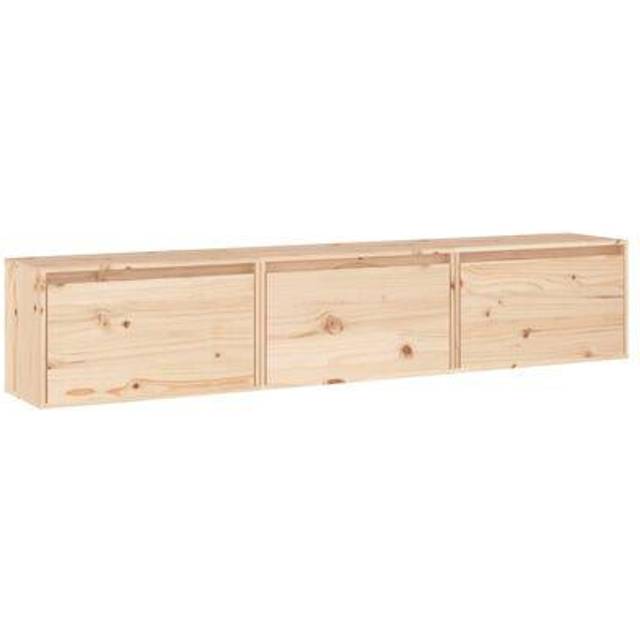 vidaXL TV Cabinets 3 pcs White Solid Wood Pine