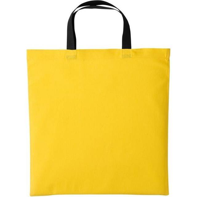 (One Size, Sunflower/Black) Nutshell Varsity Cotton Shopper Short Handle Tote