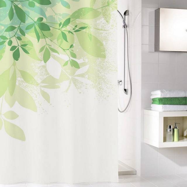 Kleine Wolke Floresta Duschdraperi, 100% polyester, grön, 180 x 200 cm