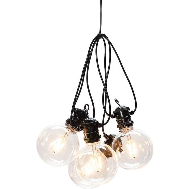 LED 10 - Bulb Festoon Lights String Light Add on String Only (End to End Connectable) - Black