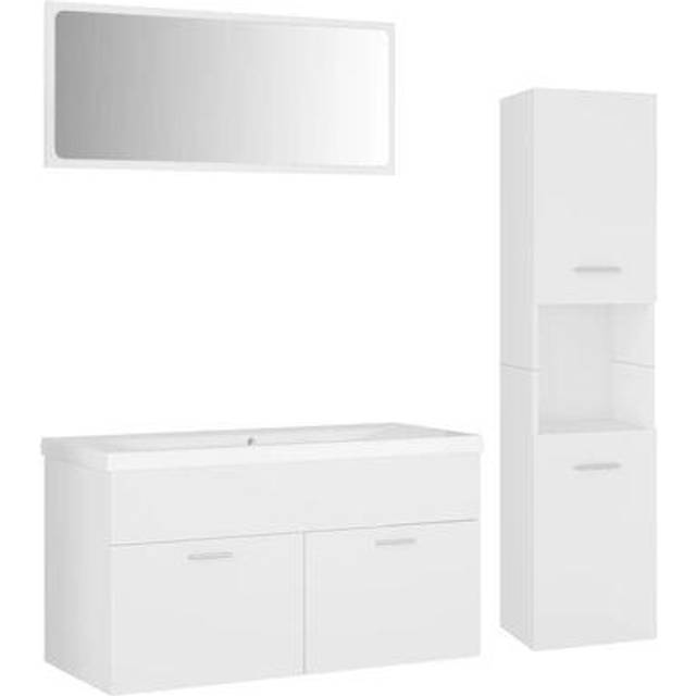 vidaXL Bathroom Furniture Set White Engineered Wood