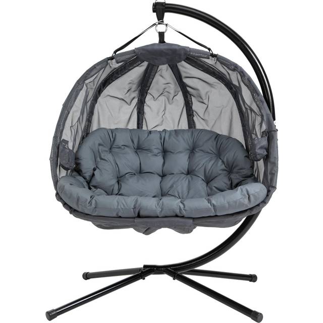 OutSunny Hanging Chair PL (Polyester), Polypropylene, Alloy Steel, Cotton Grey 1,260 x 1,320 x 1,720 mm