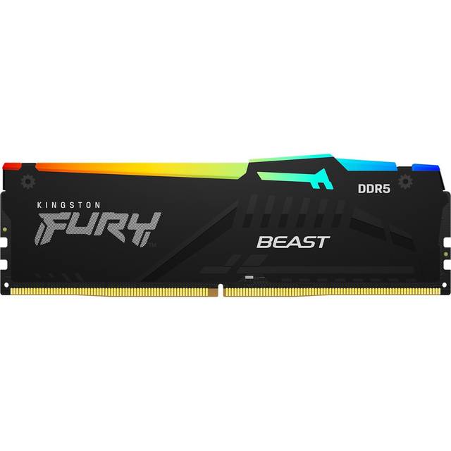 Kingston Fury Beast DDR5 RGB 16 GB (2 x 8 GB) 5200MT/s DDR5 CL40 DIMM spelminne för fast dator kit med 2 - KF552C40BBAK2-16