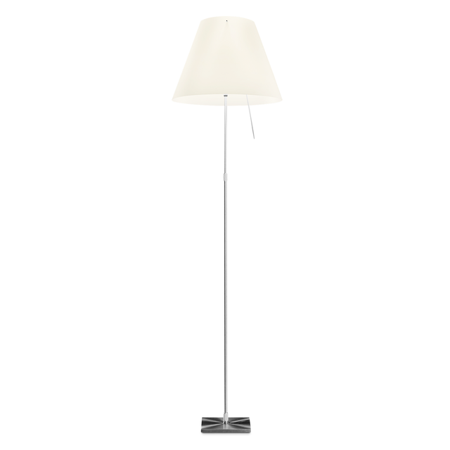 Luceplan Costanza golvlampa D13ti, aluminium/vit