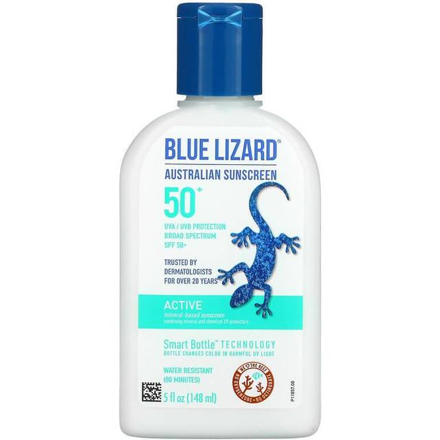 Blue Lizard Australian Sunscreen, Active, Mineral-Based Sunscreen, SPF 50+, 5 fl oz (148 ml)