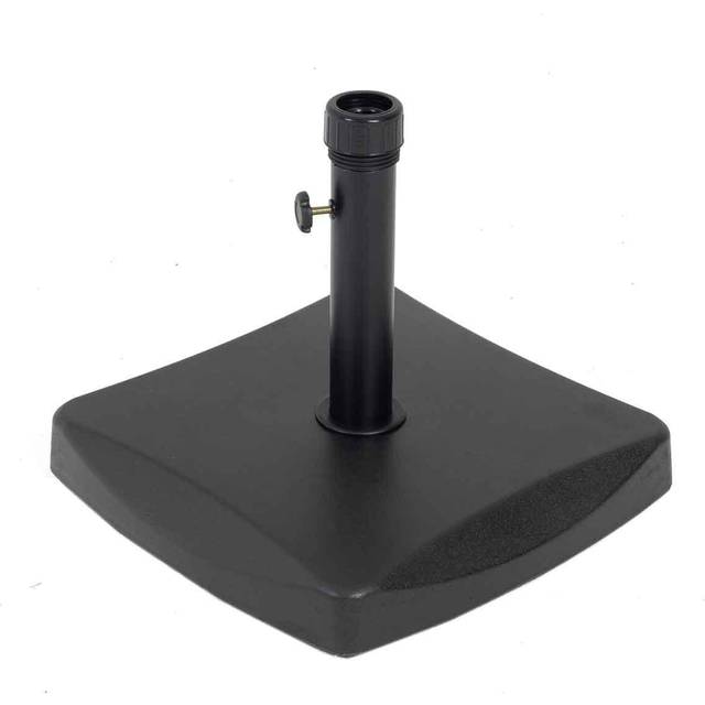 Charles Bentley 25kg Square Concrete Parasol Base - Black, Black