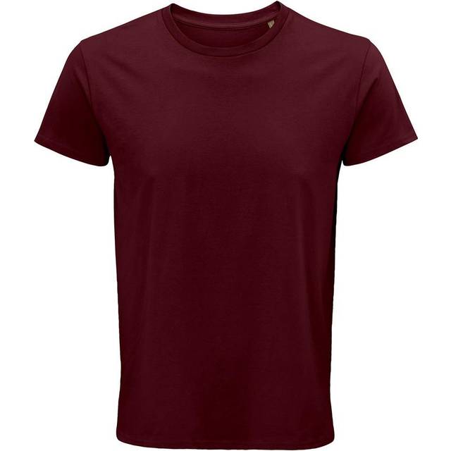 (XS, Burgundy) SOLS Mens Crusader Organic T-Shirt