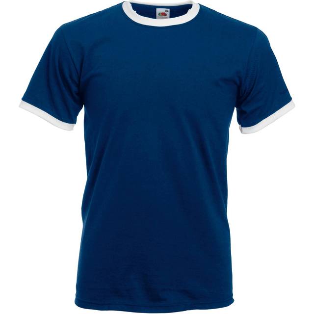 Mens Ringer Short Sleeve T-Shirt - BC342 - Navy/White / L / Navy/White - Blue