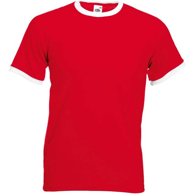 Mens Ringer Short Sleeve T-Shirt - BC342 - Red/White / M / Red/White