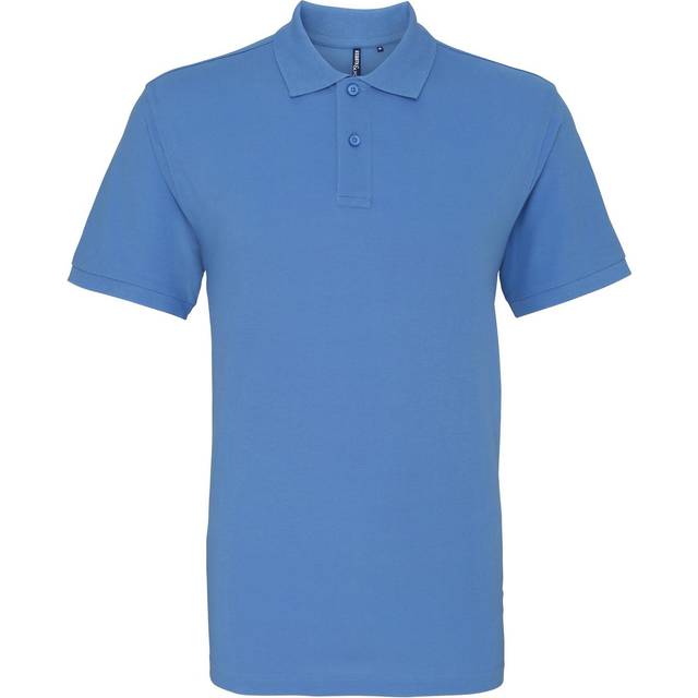 (XL, Cornflower) Asquith & Fox Mens Plain Short Sleeve Polo Shirt