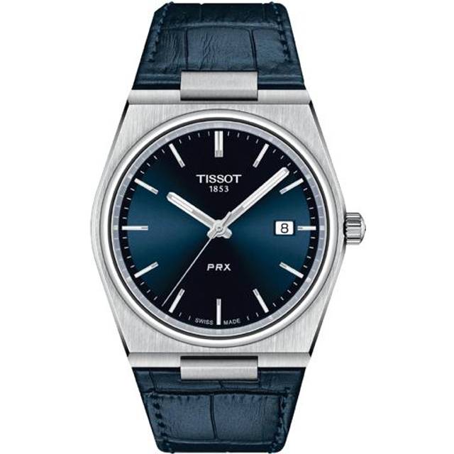 TISSOT PRX 40MM QTZ Blue Dial Alligator-Embossed LTHR Strap Men's Watch T137.410.16.041.00 / T1374101604100 - 40 mm