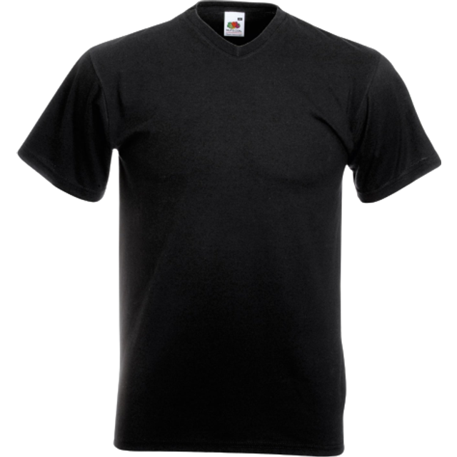 (L, Black) Fruit Of The Loom Mens Valueweight V-Neck, Short Sleeve T-Shirt