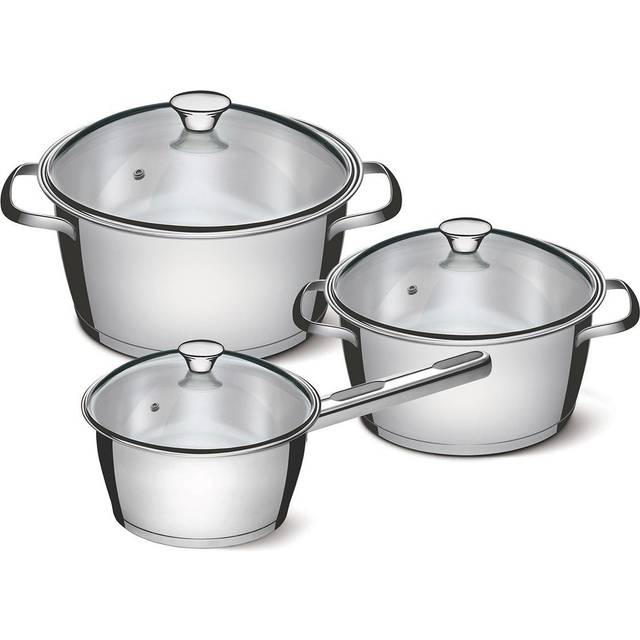 Tramontina 3-Piece Allegra Pan Set, Silver