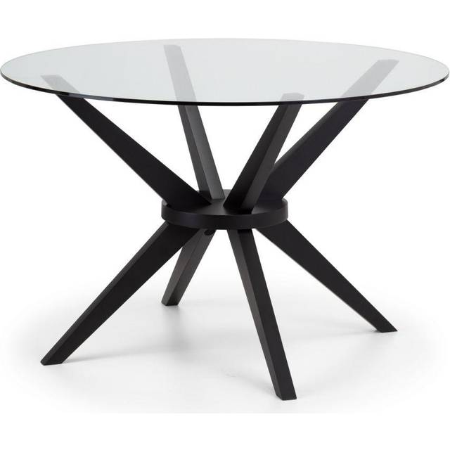 Julian Bowen Hayden 120cm Glass and Black Dining Table