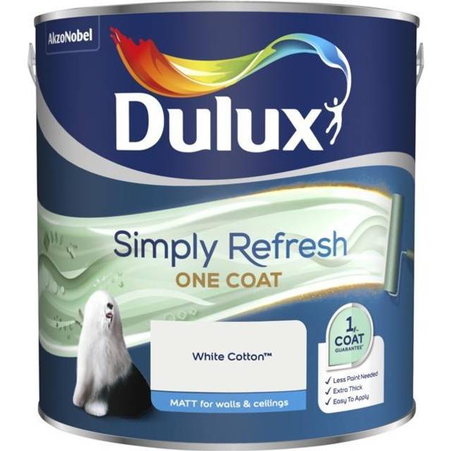 Dulux Simply Refresh One Coat Matt White Cotton, 2.5L