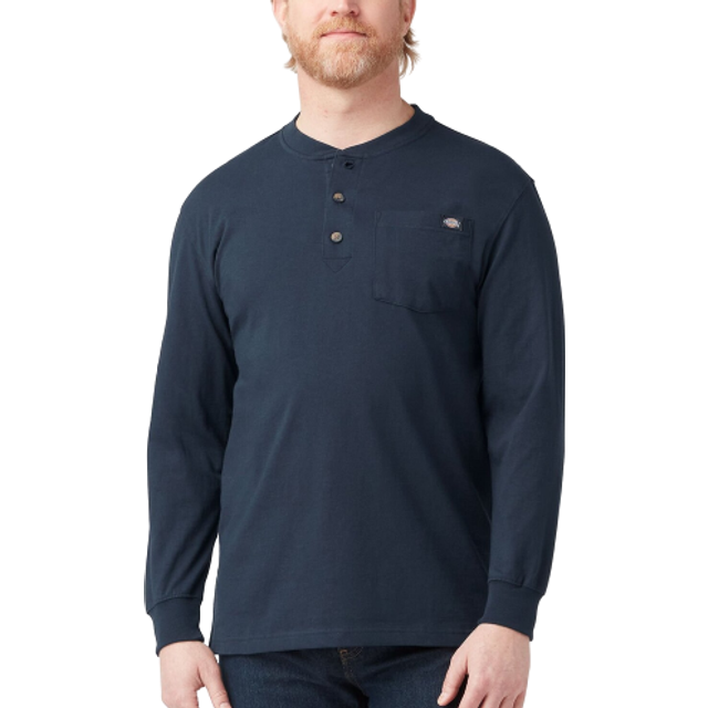 Dickies mens Long Sleeve Heavyweight henley shirts  Dark Navy  3T US