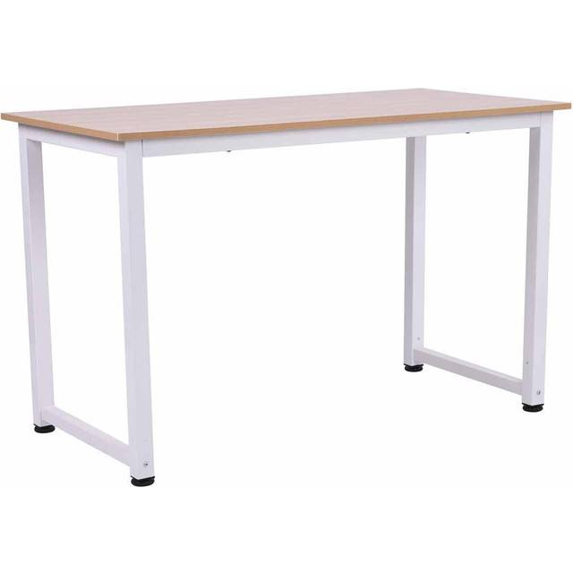Homcom Sleek Computer Desk With Robust Metal Frame | Wowcher - White