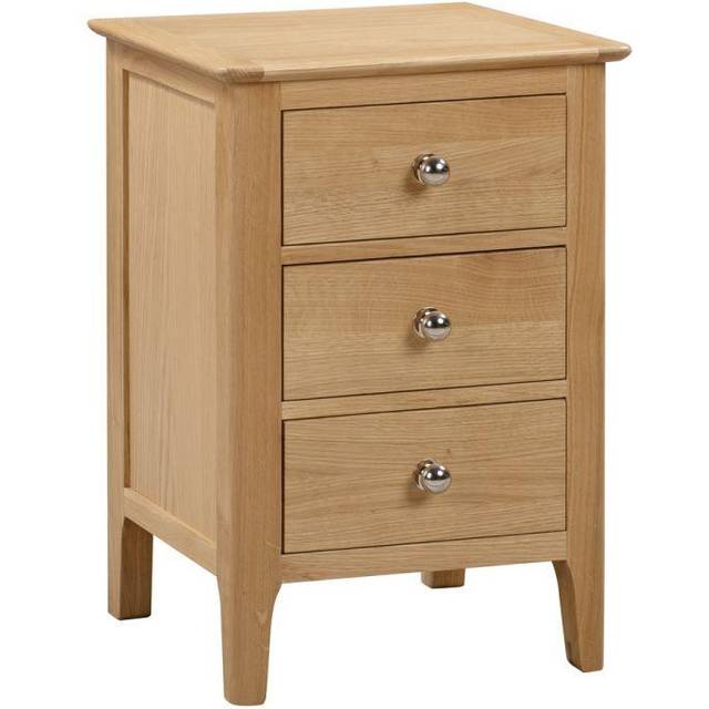 Julian Bowen Cotswold 3 Drawer Natural Bedside Table - Brown - 3 Drawers