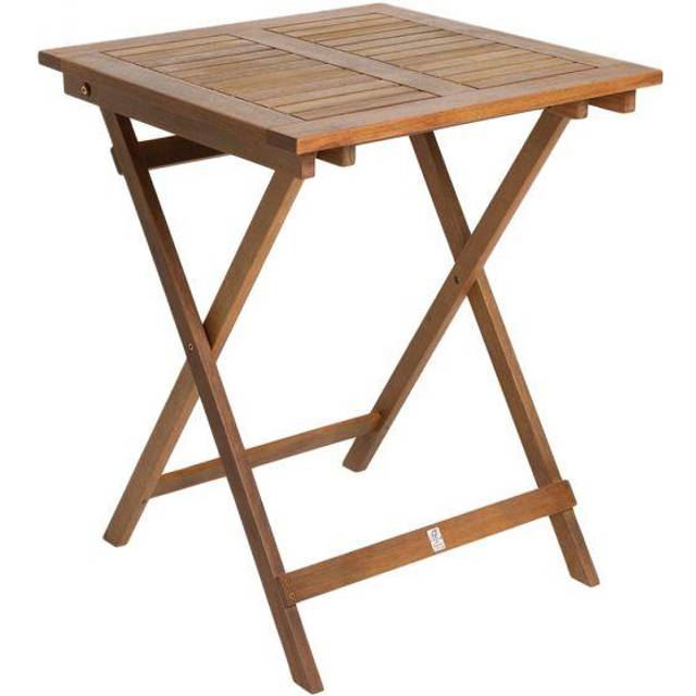 Charles Bentley Wooden Square Foldable Patio Table, Brown