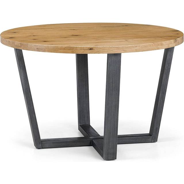 Julian Bowen Brooklyn 4 Seater Solid Oak Round Table - Wood