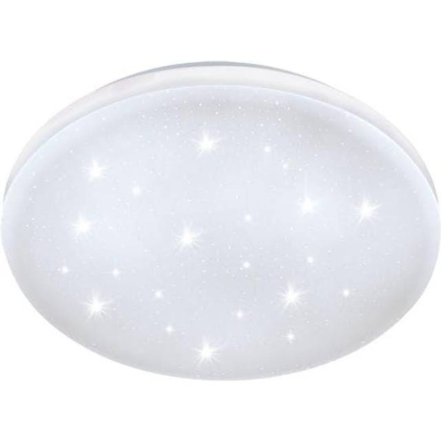 EGLO Frania-S Metal And Plastic Round White Crystal Effect Integrated LED Flush Ceiling Light - 7 x 7 x 7cm