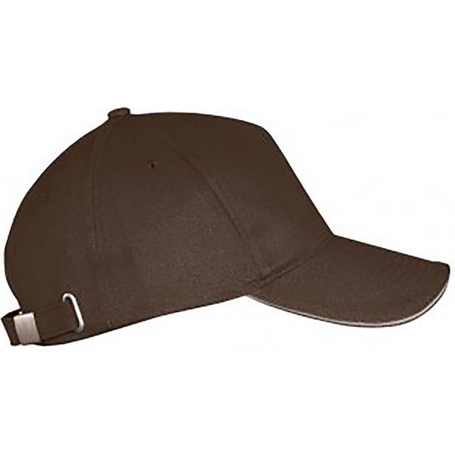 (One Size, Chocolate/Beige) SOLS Unisex Long Beach Cap