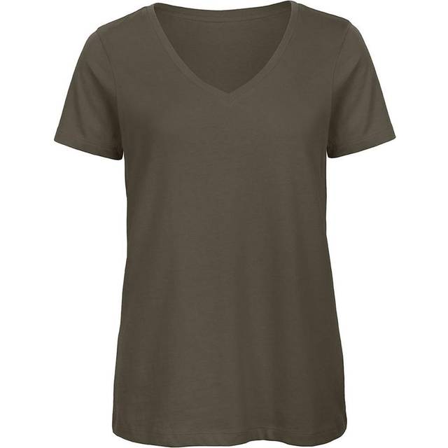 (XS, Khaki) B&C Womens/Ladies Favourite Organic Cotton V-Neck T-Shirt