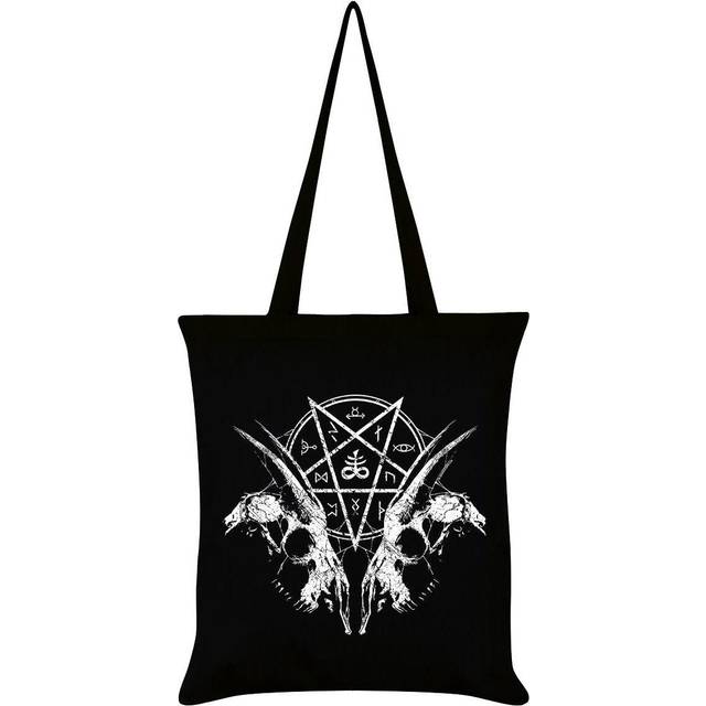 Grindstore Goat Skull Pentagram Tote Bag One Size black