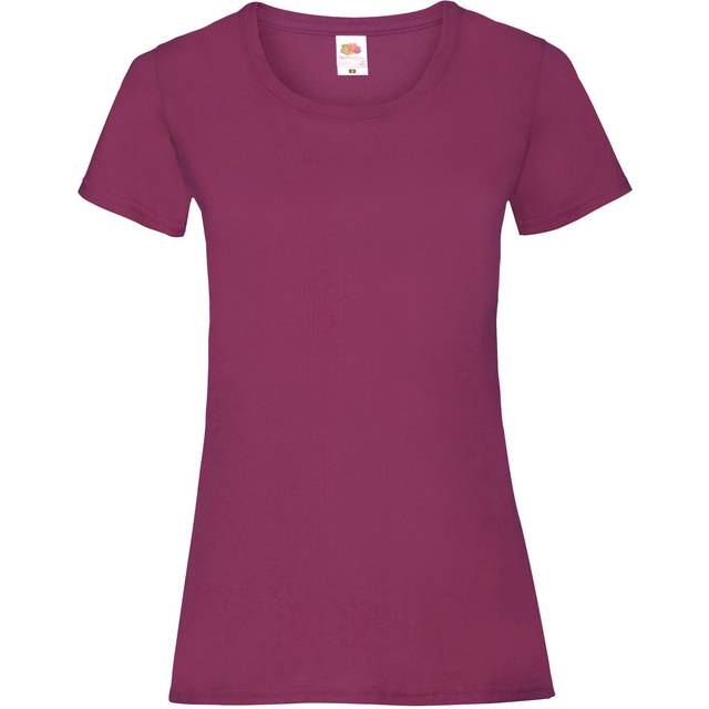 (XL, Burgundy) Fruit Of The Loom Ladies/Womens Lady-Fit Valueweight Short Sleeve T-Shirt (Pack Of 5)
