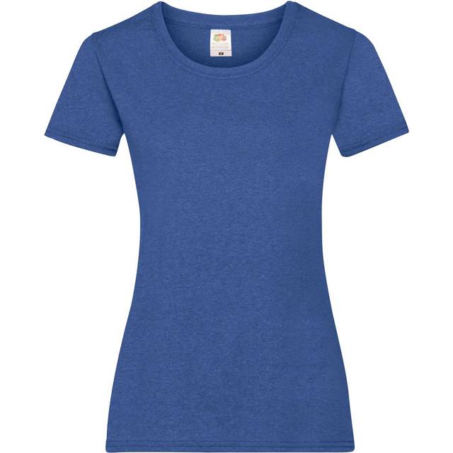 (XS, Retro Heather Royal) Fruit Of The Loom Ladies/Womens Lady-Fit Valueweight Short Sleeve T-Shirt (Pack Of 5)