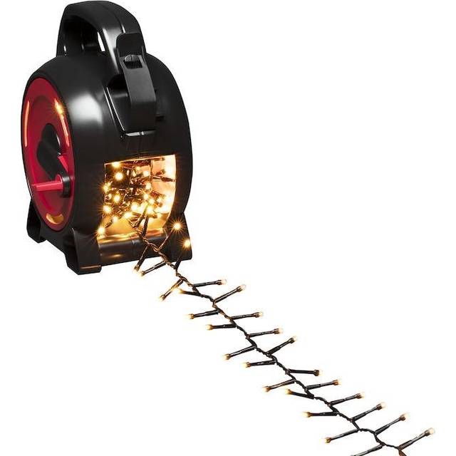 Konstsmide - Cluster Lichtkabel auf Kabeltrommel für den Außenbereich - 200 LEDs - 2100K Bernstein - IP44 - 4,4 Meter - Weihnachtsbeleuchtung