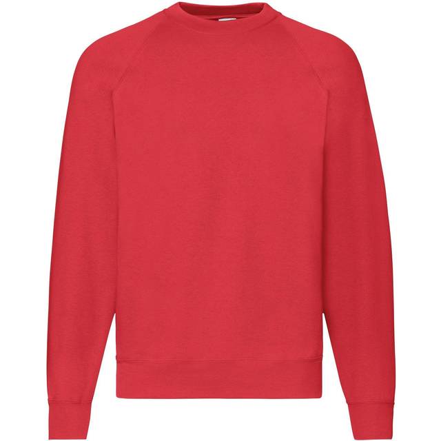 (L, Red) Fruit Of The Loom Mens Raglan Sleeve BelcoroÂ® Sweatshirt