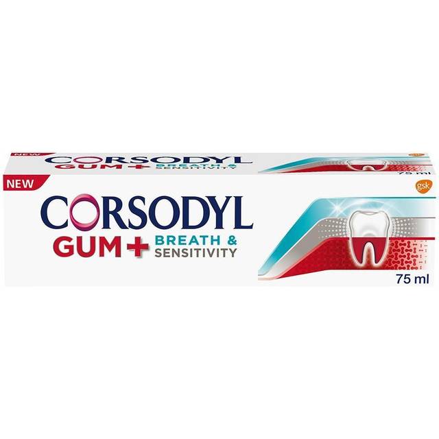 Corsodyl Gum+ Breath & Sensitivity Toothpaste Whitening 75ml